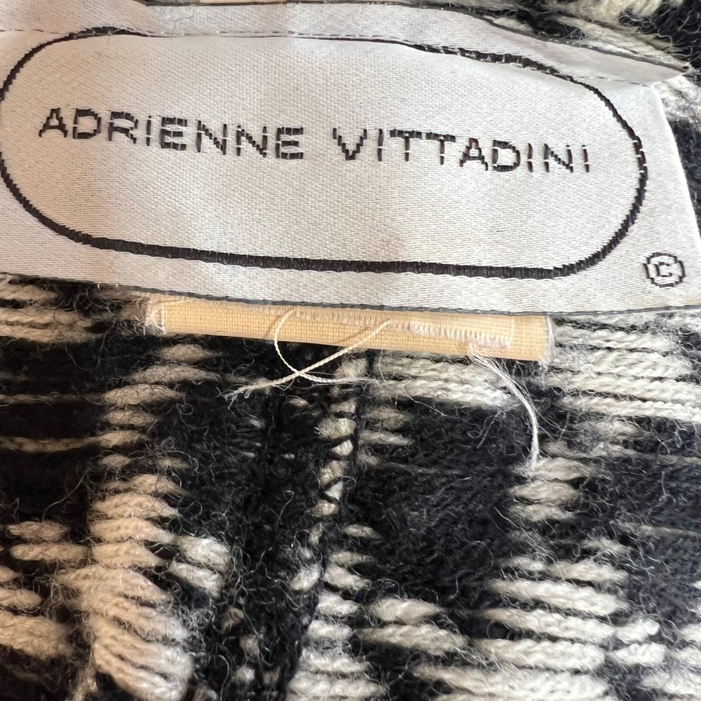 Vintage Adrienne Vittadini Italy Wool Houndstooth Knit Coatigan Cardigan L - Picture 7 of 10